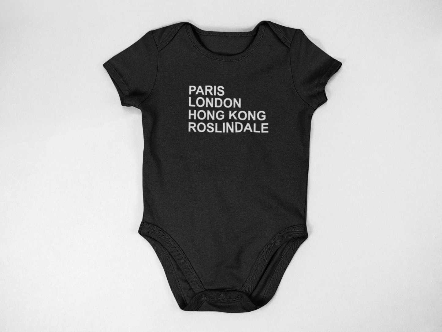 Paris London Hong Kong Roslindale Onesie