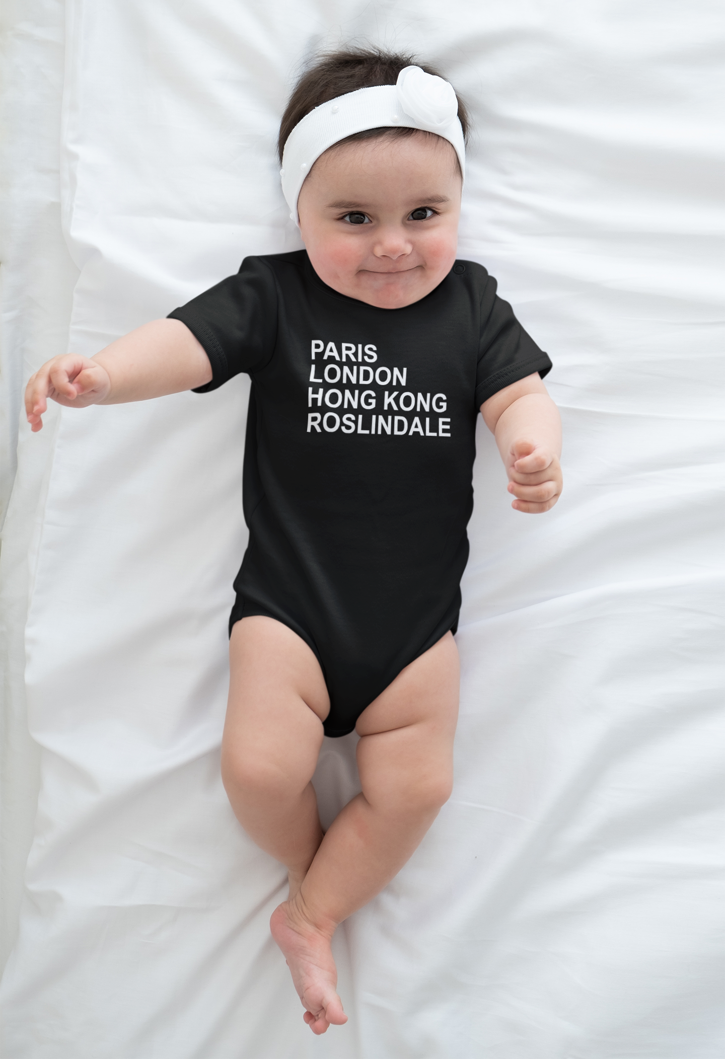 Paris London Hong Kong Roslindale Onesie